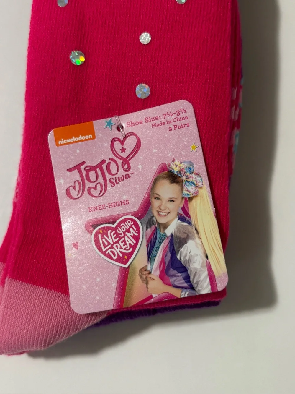 Jojo Siwa Girls Socks Size 7.5-3.5